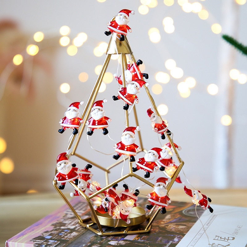 Christmas Decoration LED Light String Snowflake Snowman Santa Claus Christmas Tree String Light Xmas Tree Ornament For Home