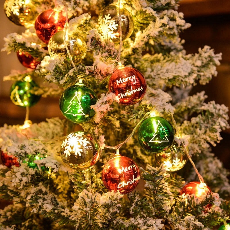 Christmas Decoration LED Light String Snowflake Snowman Santa Claus Christmas Tree String Light Xmas Tree Ornament For Home