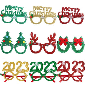 Christmas Decorations 2023 christmas glasses Frame Adult Kids Gift Santa Snowman Glasses Christmas Xmas Decor 2023 New Year Noel