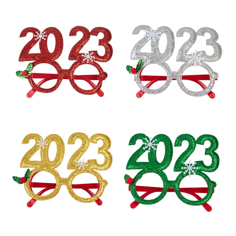 Christmas Decorations 2023 christmas glasses Frame Adult Kids Gift Santa Snowman Glasses Christmas Xmas Decor 2023 New Year Noel