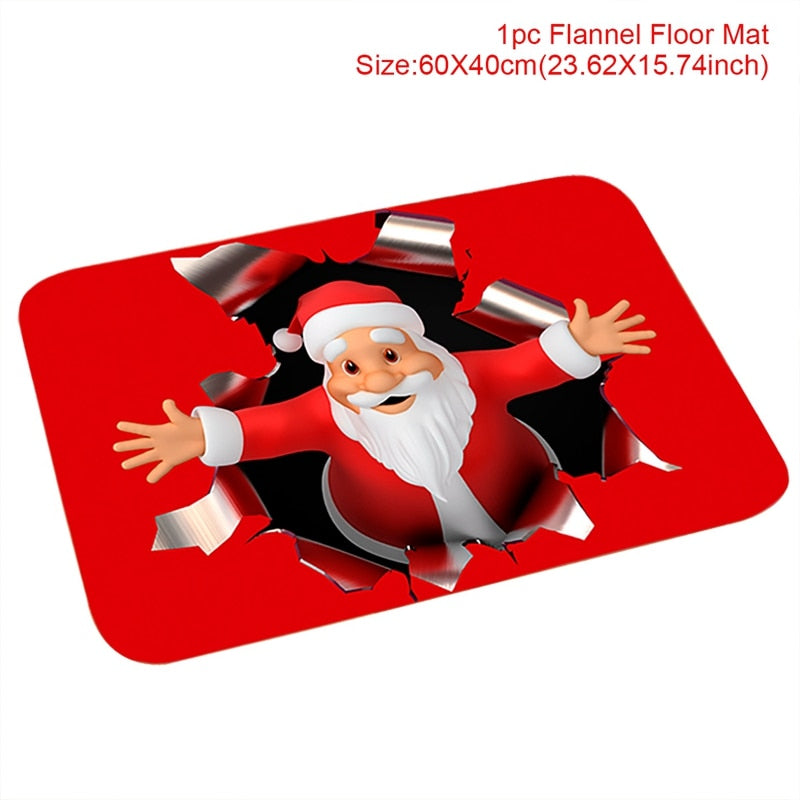 Christmas Door Mat Santa Claus Outdoor Carpet Marry Christmas Decorations For Home 2022 Xmas Ornament Gifts New Year 2023