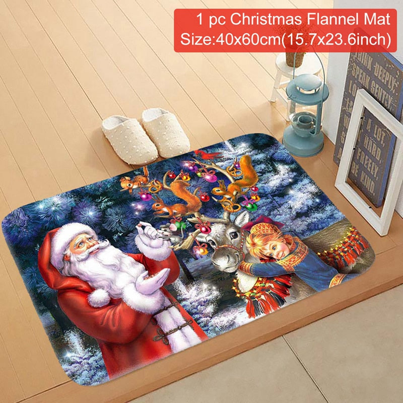 Christmas Door Mat Santa Claus Outdoor Carpet Marry Christmas Decorations For Home 2022 Xmas Ornament Gifts New Year 2023