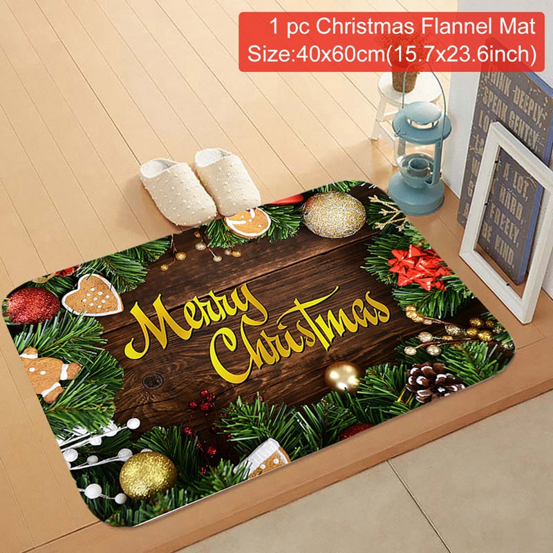 Christmas Door Mat Santa Claus Outdoor Carpet Marry Christmas Decorations For Home 2022 Xmas Ornament Gifts New Year 2023