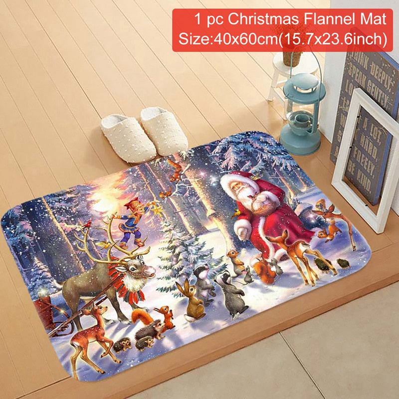 Christmas Door Mat Santa Claus Outdoor Carpet Marry Christmas Decorations For Home 2022 Xmas Ornament Gifts New Year 2023