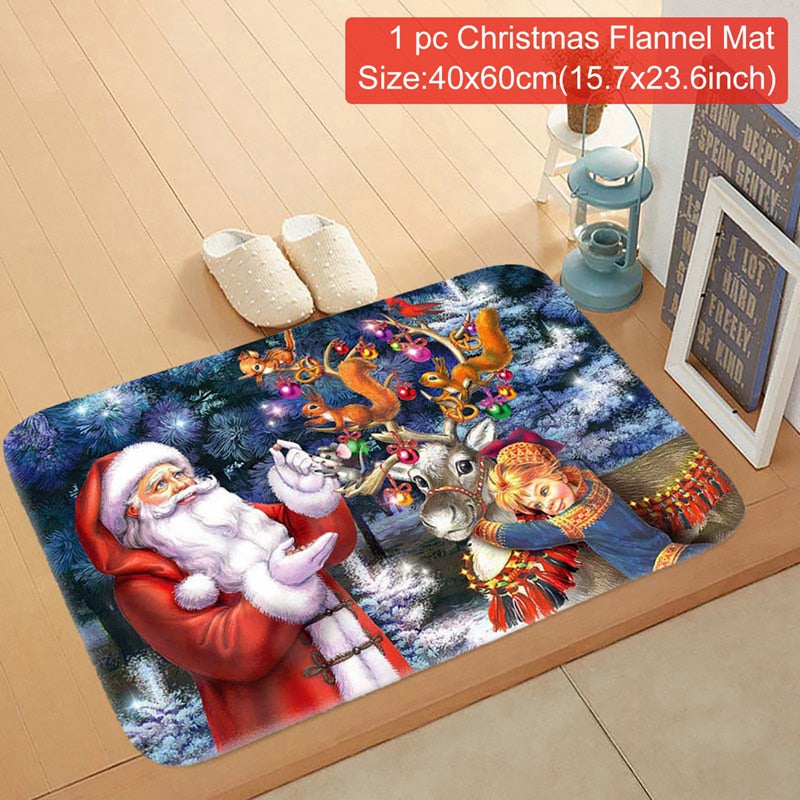 Christmas Doormat Santa Claus Carpet Merry Christmas Decorations For Home 2022 Xmas Navidad Natal Gifts Happy New Year 2023