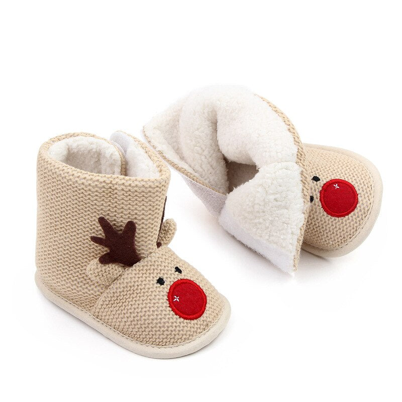 Christmas Gift Baby Girls Boots Baby Boy Cute Soft-soled Non-slip Shoes Newborn Shoes Soft-soled Toddler Shoes Baby Crib Shoes