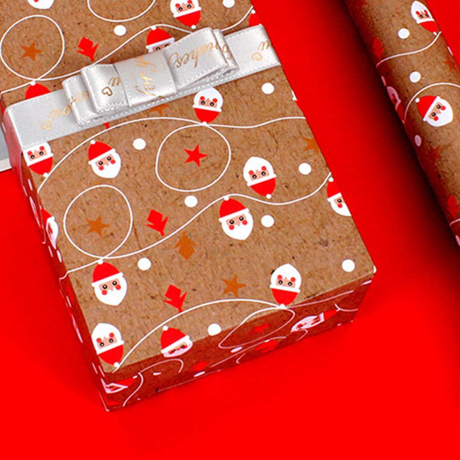 Christmas Gift Wrapping Paper Santa Claus Snowflake Pattern Gift Wrap Artware Kraft Paper Christmas Decorative Gift Packaging