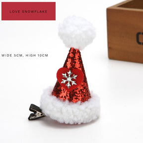 Christmas Hair Clips for Girls Festival Gift Hat Hairpin Cute Deer Pine Cones Ear Hairpins Adult Headwear Hair Accessories