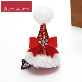 Christmas Hair Clips for Girls Festival Gift Hat Hairpin Cute Deer Pine Cones Ear Hairpins Adult Headwear Hair Accessories