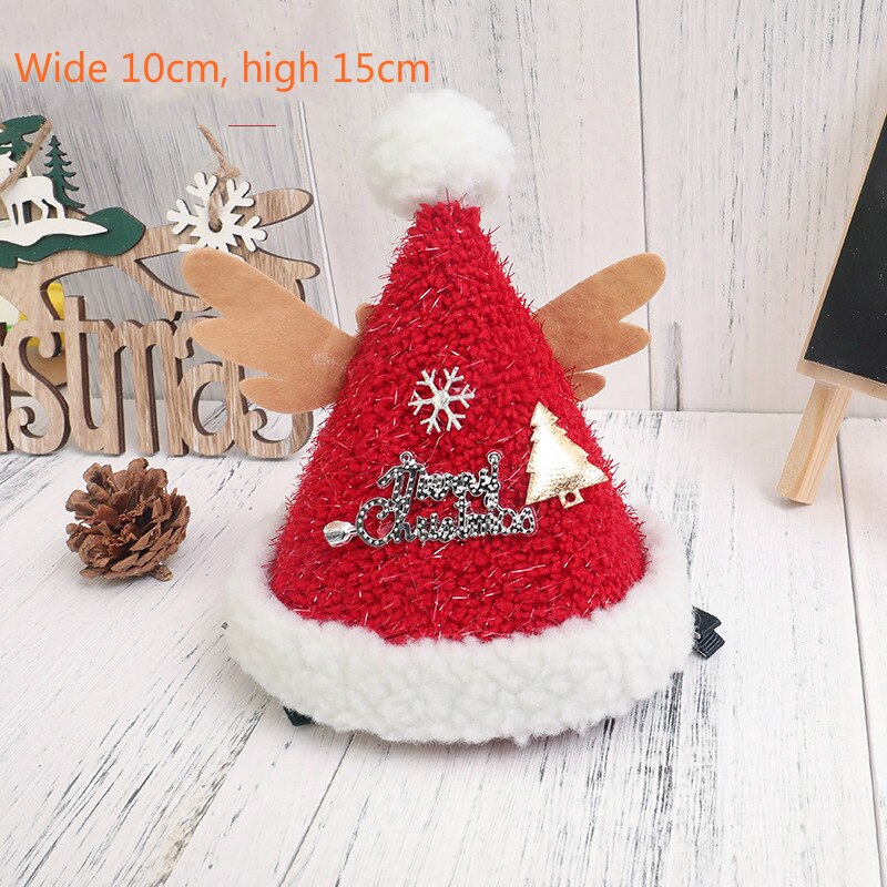 Christmas Hair Clips for Girls Festival Gift Hat Hairpin Cute Deer Pine Cones Ear Hairpins Adult Headwear Hair Accessories