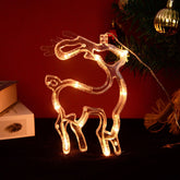 Christmas LED Light Snowflake Santa Deer Hanging Sucker Lamp Window Ornaments Decoration for Home Navidad 2023 New Year Decor