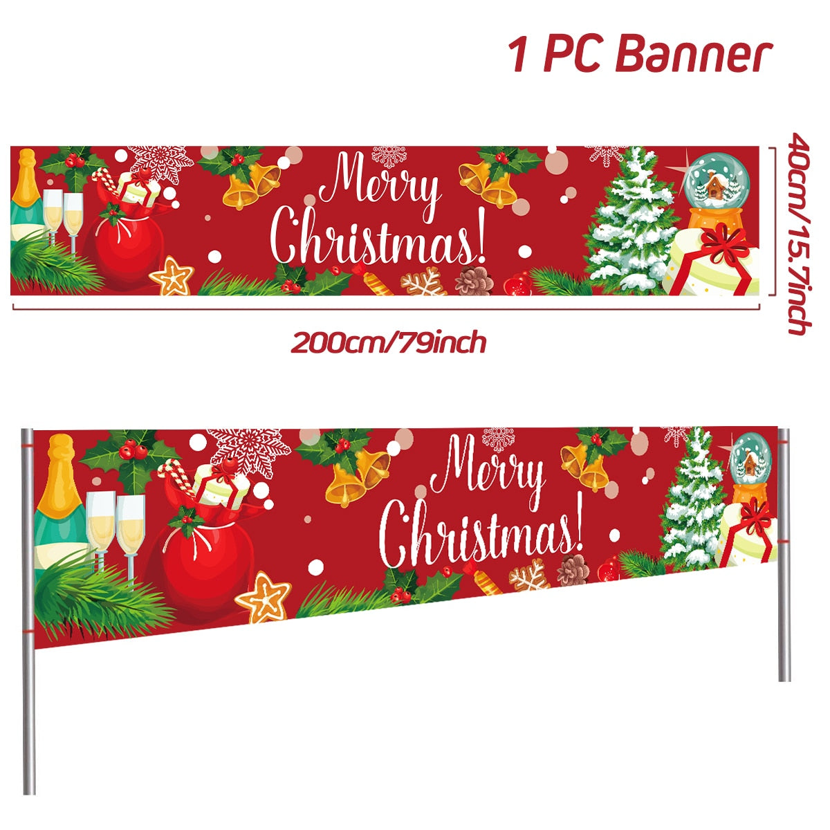 Christmas Outdoor Banner Flag Christmas Decoration For Home 2022 Xmas Ornaments Gifts Navidad Noel Natal Happy New Year 2023