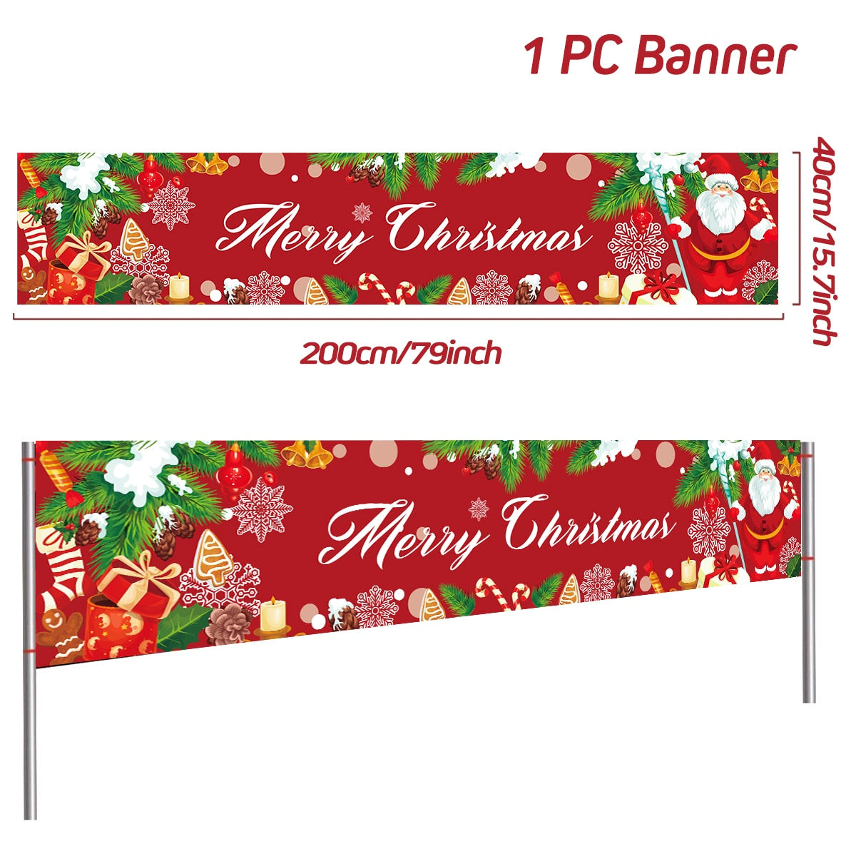 Christmas Outdoor Banner Flag Christmas Decoration For Home 2022 Xmas Ornaments Gifts Navidad Noel Natal Happy New Year 2023
