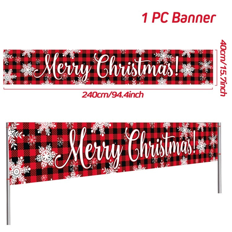 Christmas Outdoor Banner Flag Christmas Decoration For Home 2022 Xmas Ornaments Gifts Navidad Noel Natal Happy New Year 2023