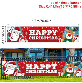 Christmas Outdoor Banner Flag Christmas Decoration For Home 2022 Xmas Ornaments Gifts Navidad Noel Natal Happy New Year 2023