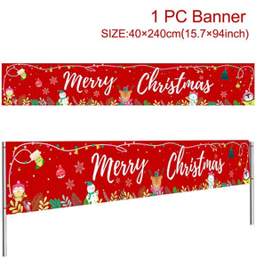 Christmas Outdoor Banner Flag Christmas Decoration For Home 2022 Xmas Ornaments Gifts Navidad Noel Natal Happy New Year 2023