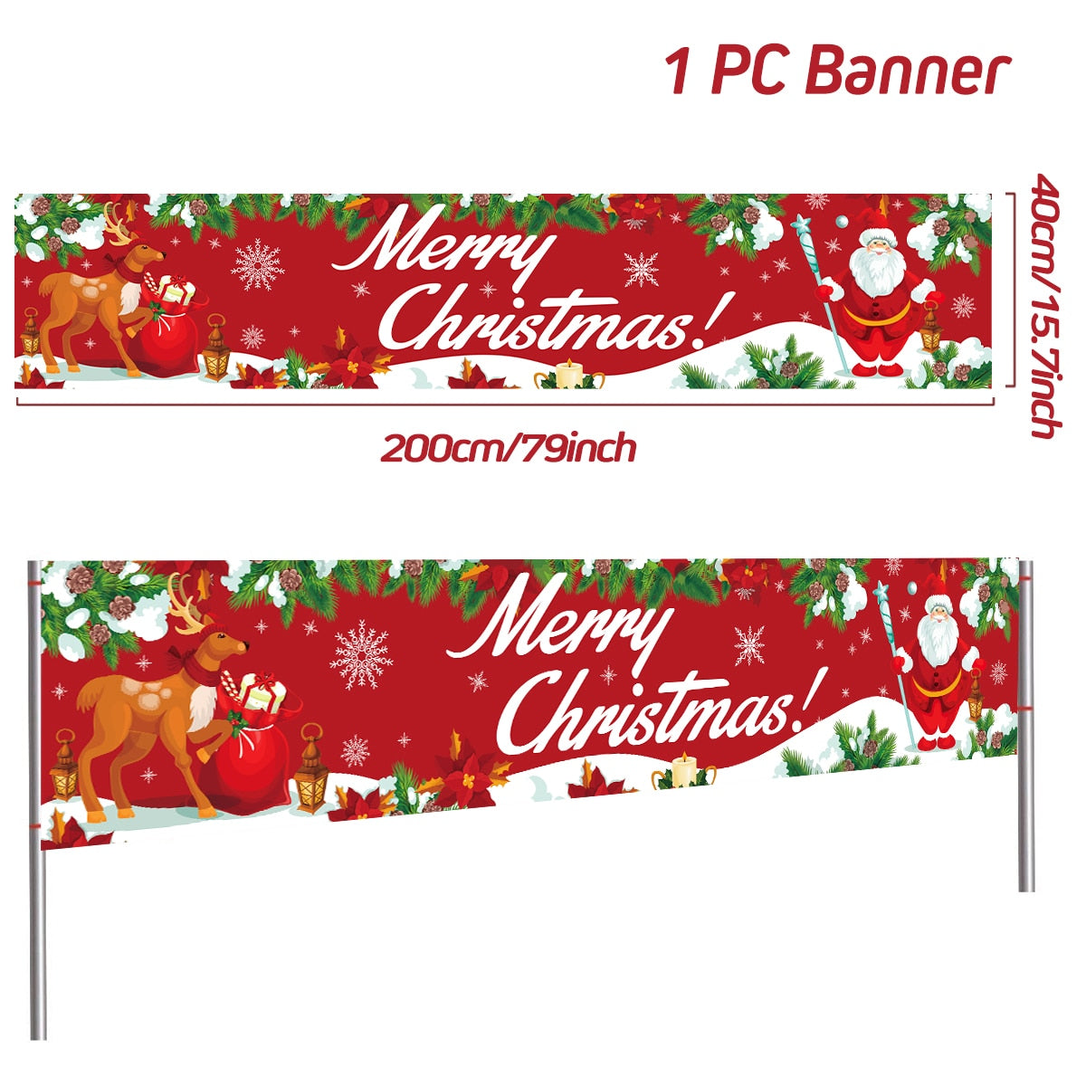 Christmas Outdoor Banner Flag Christmas Decoration For Home 2022 Xmas Ornaments Gifts Navidad Noel Natal Happy New Year 2023