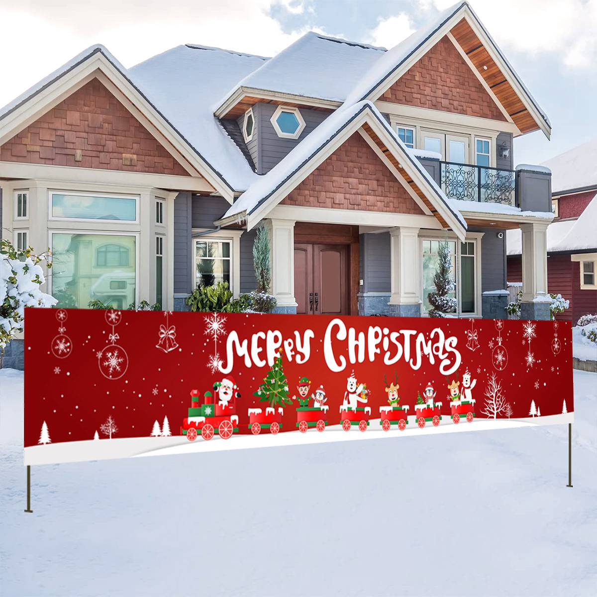 Christmas Outdoor Banner Flag Christmas Decoration For Home 2022 Xmas Ornaments Gifts Navidad Noel Natal Happy New Year 2023