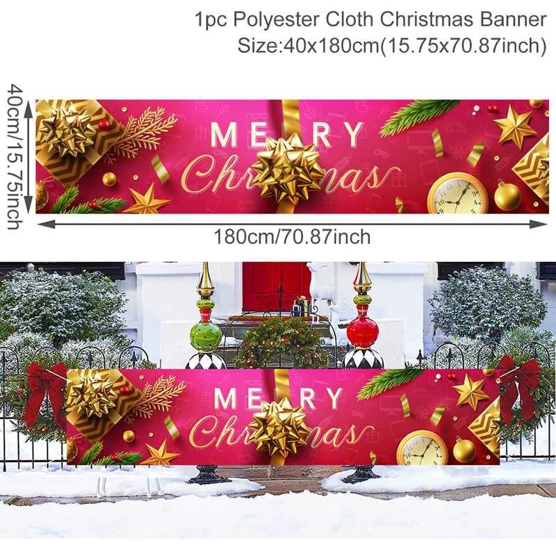 Christmas Outdoor Banner Flag Christmas Decoration For Home 2022 Xmas Ornaments Gifts Navidad Noel Natal Happy New Year 2023