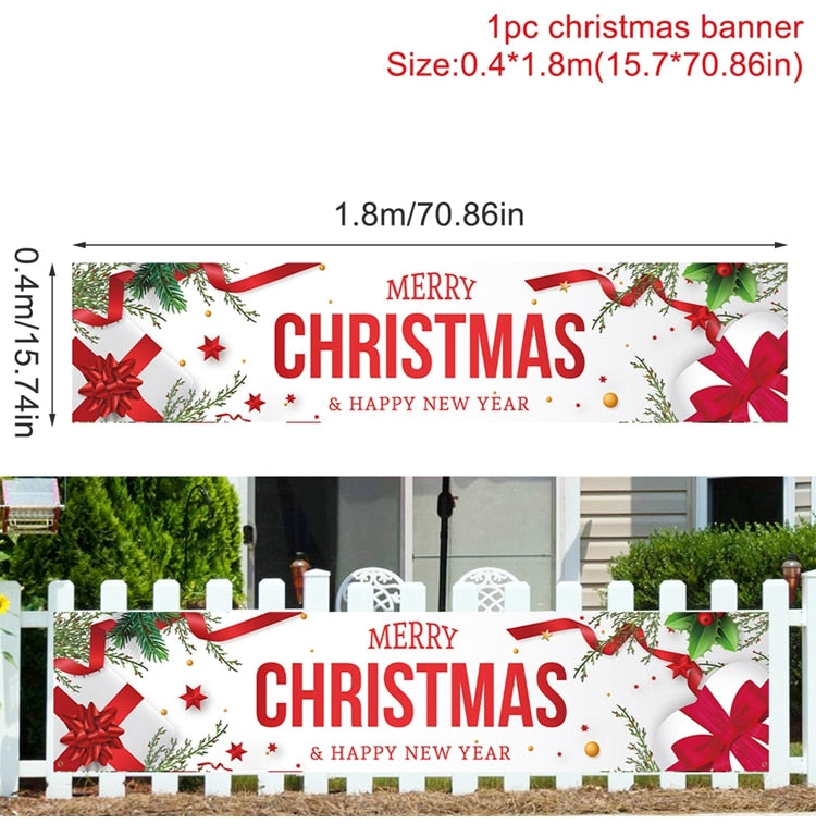 Christmas Outdoor Banner Flag Christmas Decoration For Home 2022 Xmas Ornaments Gifts Navidad Noel Natal Happy New Year 2023