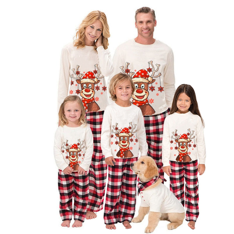 Christmas Pajamas Family Matching Set 2022 Deer Adult Kid Baby Dog Xmas Family Matching Outfits Christmas Family Pyjamas Clothes