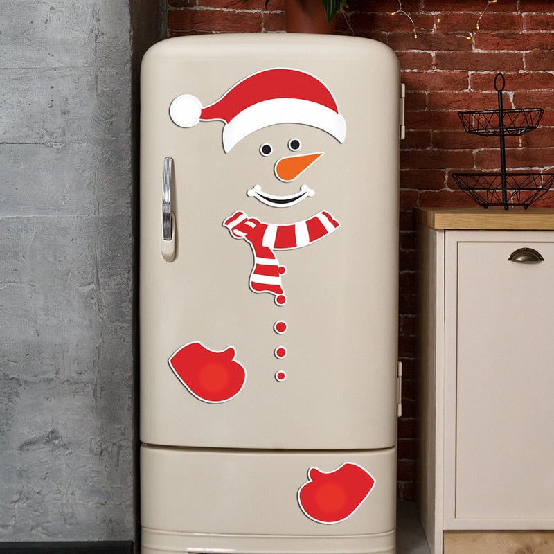 Christmas Snowman Magnetic Fridge Stickers Merry Christmas Decorations for Home 2022 Christmas Gift New Year Noel 2023 Navidad