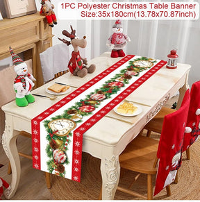 Christmas Table Runner Christmas Decoration For Home Tablecloth 2022 Navidad Noel Kerst Xmas Gifts New Year 2023 Natal