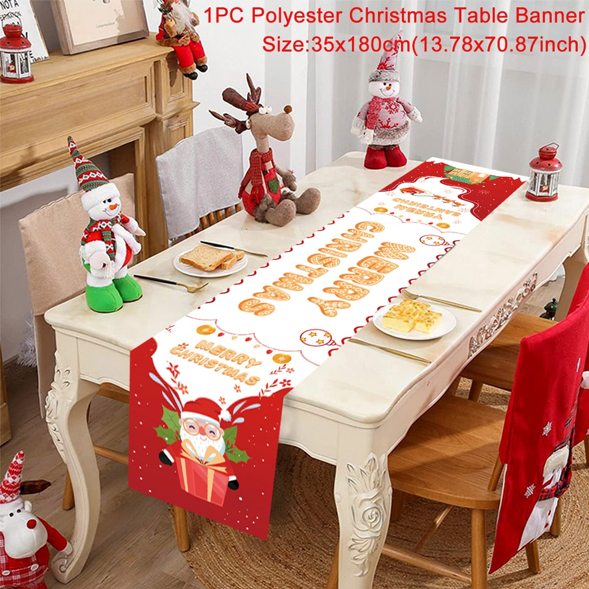 Christmas Table Runner Christmas Decoration For Home Tablecloth 2022 Navidad Noel Kerst Xmas Gifts New Year 2023 Natal