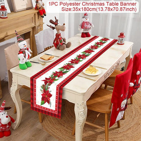 Christmas Table Runner Christmas Decoration For Home Tablecloth 2022 Navidad Noel Kerst Xmas Gifts New Year 2023 Natal