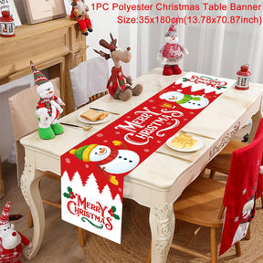 Christmas Table Runner Christmas Decoration For Home Tablecloth 2022 Navidad Noel Kerst Xmas Gifts New Year 2023 Natal