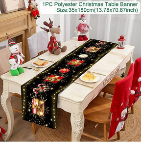 Christmas Table Runner Christmas Decoration For Home Tablecloth 2022 Navidad Noel Kerst Xmas Gifts New Year 2023 Natal