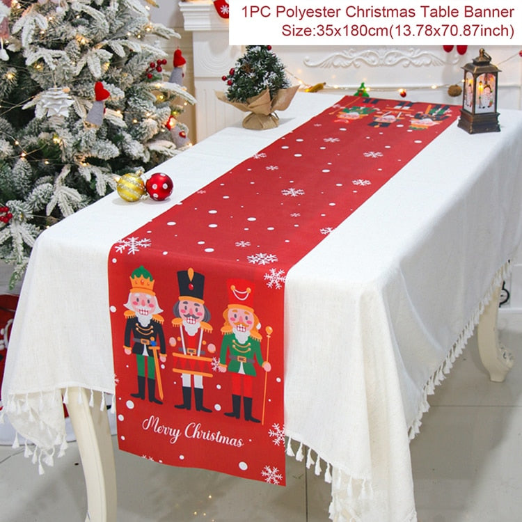 Christmas Table Runner Christmas Decoration For Home Tablecloth 2022 Navidad Noel Kerst Xmas Gifts New Year 2023 Natal