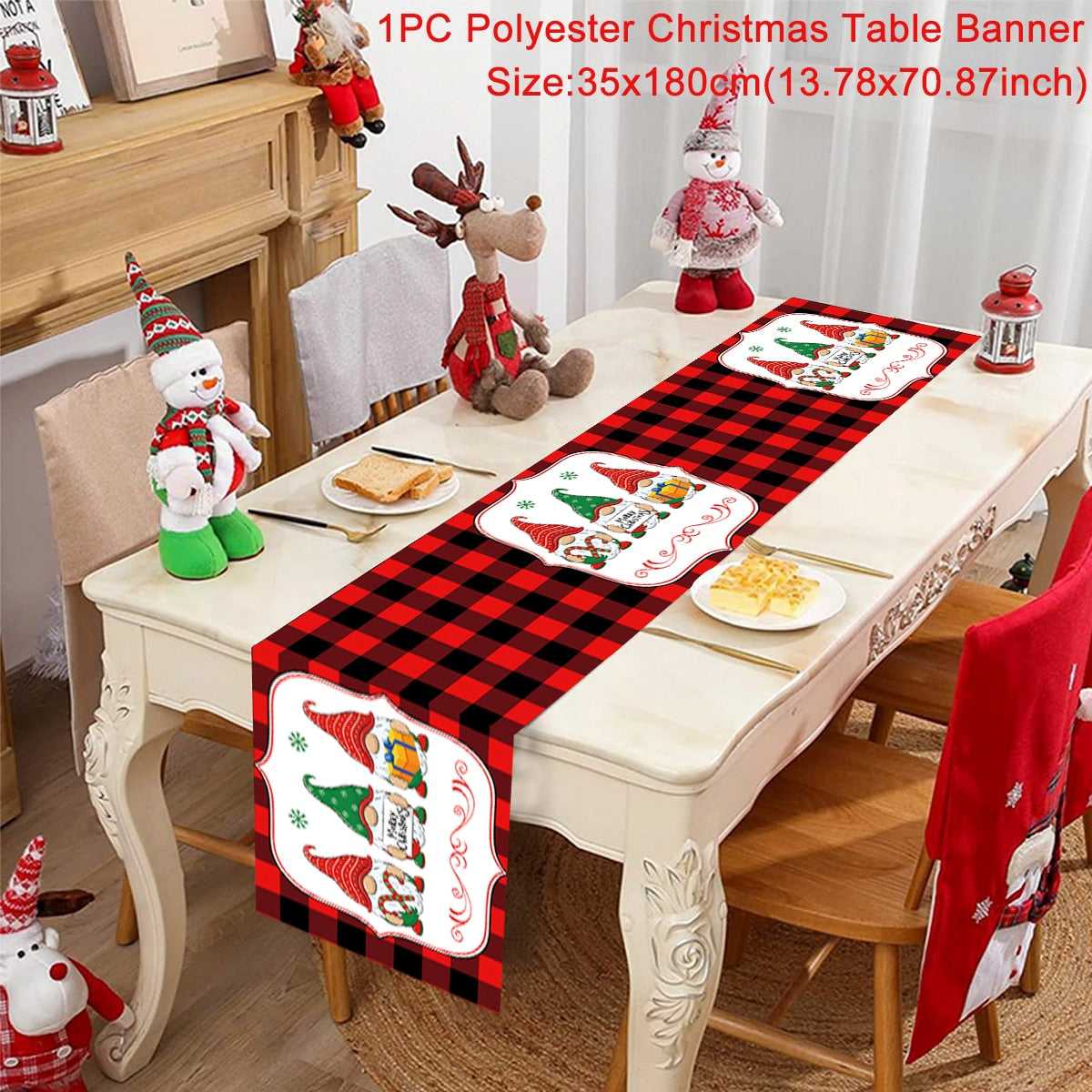 Christmas Table Runner Christmas Decoration For Home Tablecloth 2022 Navidad Noel Kerst Xmas Gifts New Year 2023 Natal