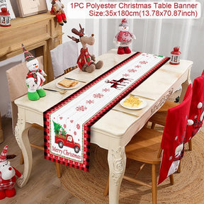 Christmas Table Runner Christmas Decoration For Home Tablecloth 2022 Navidad Noel Kerst Xmas Gifts New Year 2023 Natal