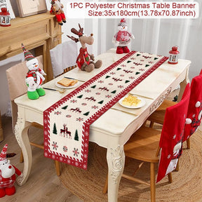 Christmas Table Runner Christmas Decoration For Home Tablecloth 2022 Navidad Noel Kerst Xmas Gifts New Year 2023 Natal