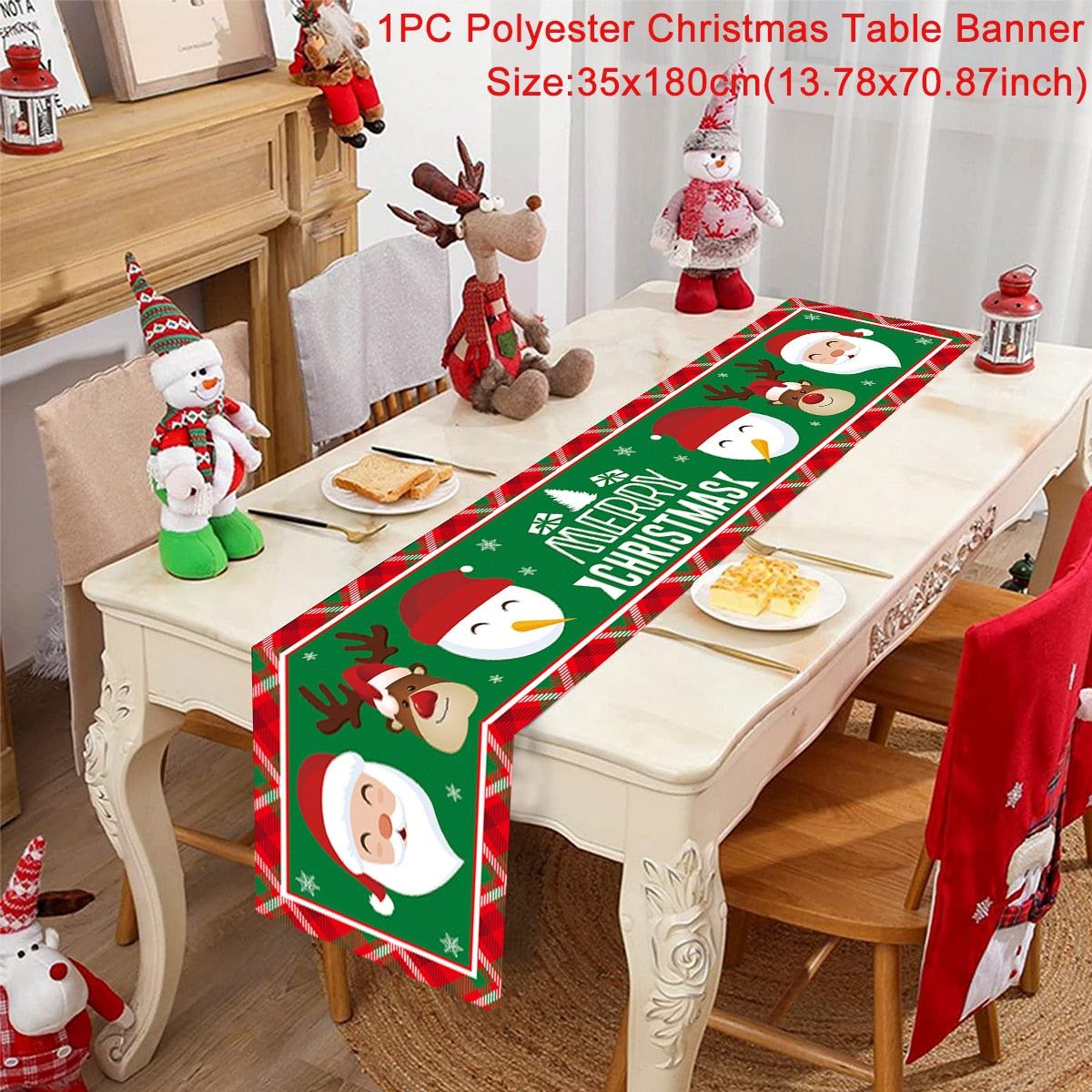 Christmas Table Runner Christmas Decoration For Home Tablecloth 2022 Navidad Noel Kerst Xmas Gifts New Year 2023 Natal