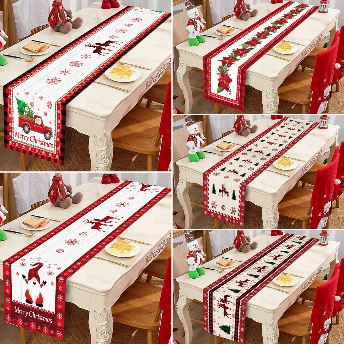 Christmas Table Runner Christmas Decoration For Home Tablecloth 2022 Navidad Noel Kerst Xmas Gifts New Year 2023 Natal