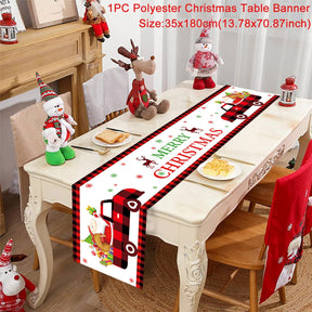 Christmas Table Runner Christmas Decoration For Home Tablecloth 2022 Navidad Noel Kerst Xmas Gifts New Year 2023 Natal