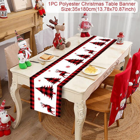 Christmas Table Runner Christmas Decoration For Home Tablecloth 2022 Navidad Noel Kerst Xmas Gifts New Year 2023 Natal