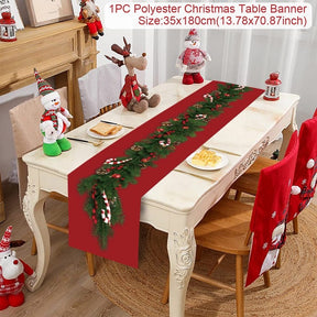 Christmas Table Runner Christmas Decoration For Home Tablecloth 2022 Navidad Noel Kerst Xmas Gifts New Year 2023 Natal