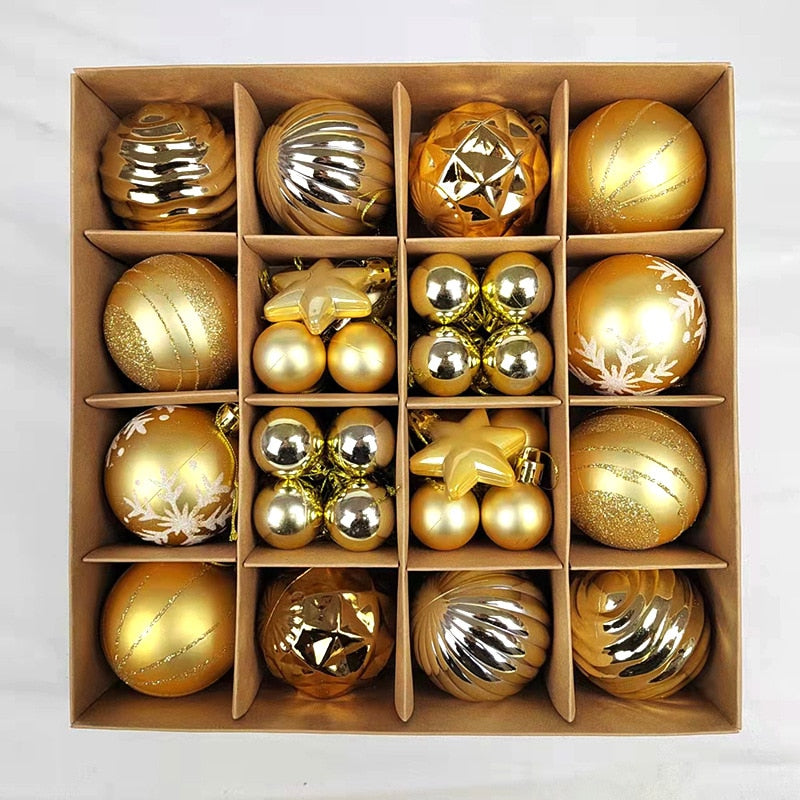 Christmas Tree Balls 42pcs 6cm Big Christmas Ball  Multicolor Ball Decorations Christmas Tree Ornaments Set for Home Party