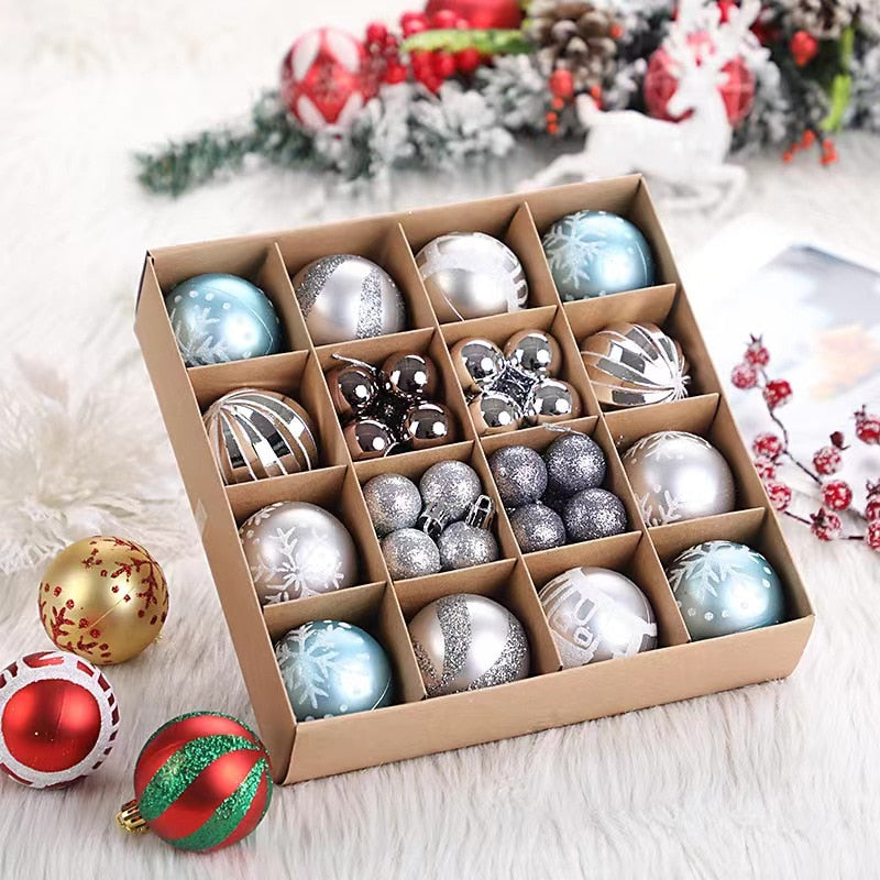 Christmas Tree Balls 42pcs 6cm Big Christmas Ball  Multicolor Ball Decorations Christmas Tree Ornaments Set for Home Party