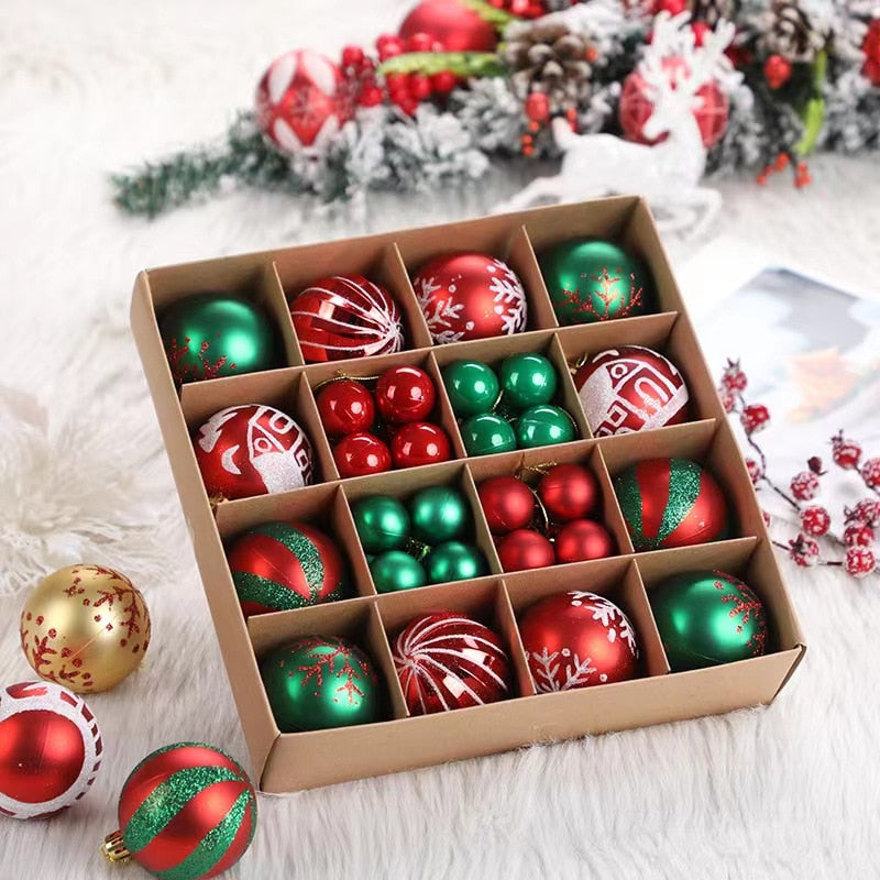 Christmas Tree Balls 42pcs 6cm Big Christmas Ball  Multicolor Ball Decorations Christmas Tree Ornaments Set for Home Party