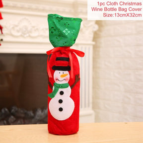 Christmas Wine Bottle Cover Merry Christmas Decorations For Home 2021 Natal Christmas Ornaments Xmas Gifts Happy New Year 2022