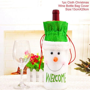 Christmas Wine Bottle Cover Merry Christmas Decorations For Home 2021 Natal Christmas Ornaments Xmas Gifts Happy New Year 2022