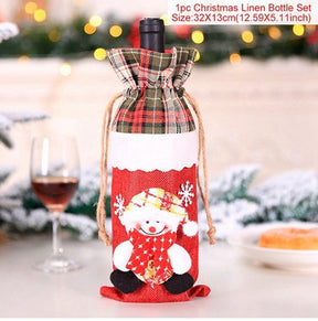 Christmas Wine Bottle Cover Merry Christmas Decorations For Home 2021 Natal Christmas Ornaments Xmas Gifts Happy New Year 2022