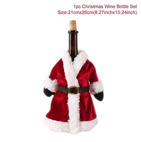 Christmas Wine Bottle Cover Merry Christmas Decorations For Home 2021 Natal Christmas Ornaments Xmas Gifts Happy New Year 2022