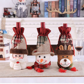 Christmas Wine Bottle Cover Merry Christmas Decorations For Home 2021 Natal Christmas Ornaments Xmas Gifts Happy New Year 2022