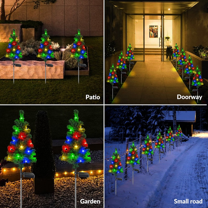 Christmas tree decorations Solar Led Light Outdoor Wall Lamp Waterproof  Sensor Garden Patio Porch New Year party Christmas Gift