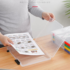Clear Document Storage Box Stationery Organizer Folder Office Bill Storage Sorting Plastic Box 100 Sheets A4 Paper Capacity
